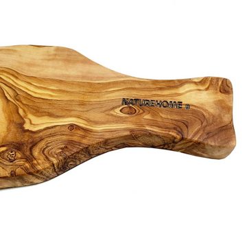 NATUREHOME Schneidebrett Paddle Board Rustikales Schneidebrett Olivenholz Griff 30cm, Holz, Handarbeit, Haltbar