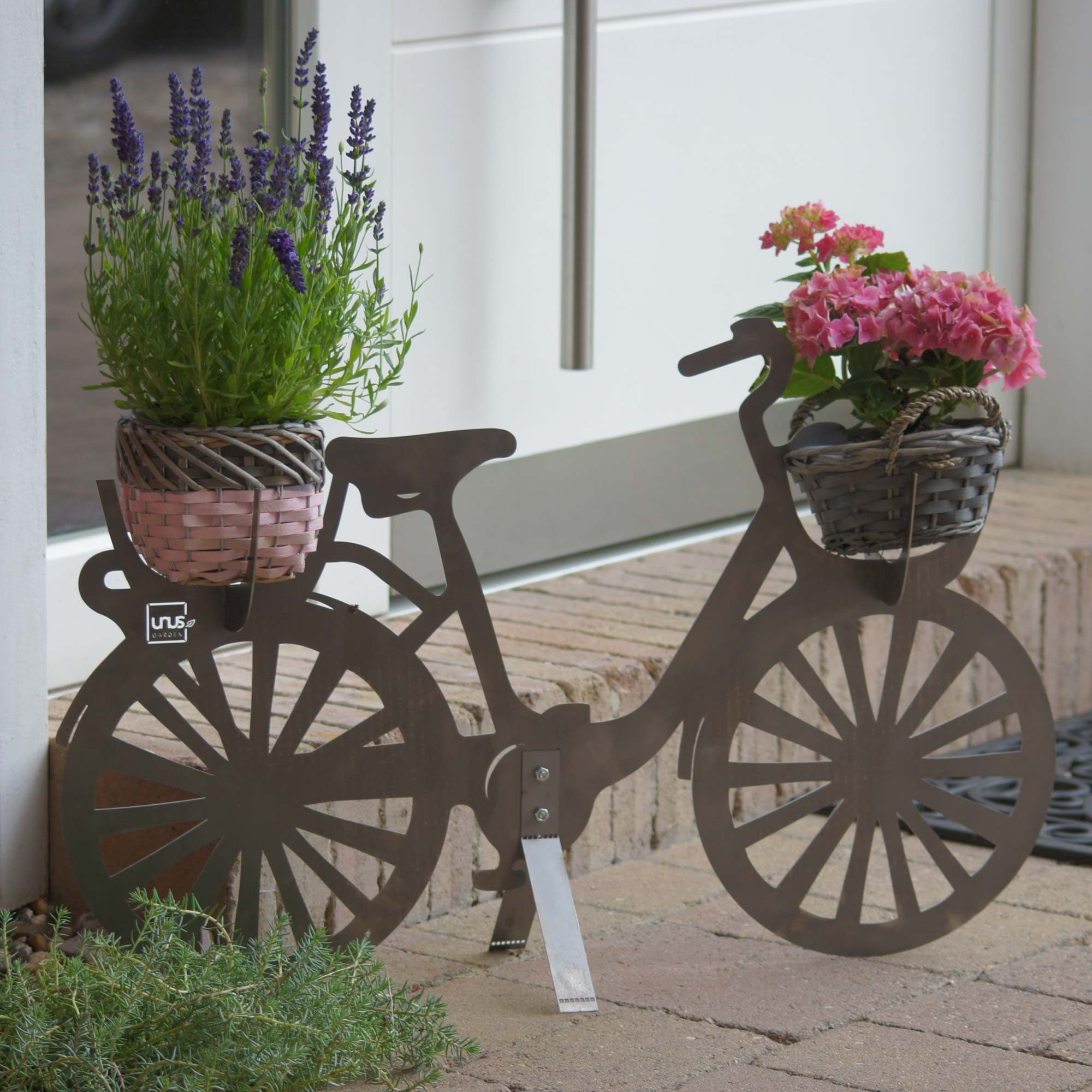 - (1-St) UNUS Steckfigur Gartenstecker Fahrrad GARDEN