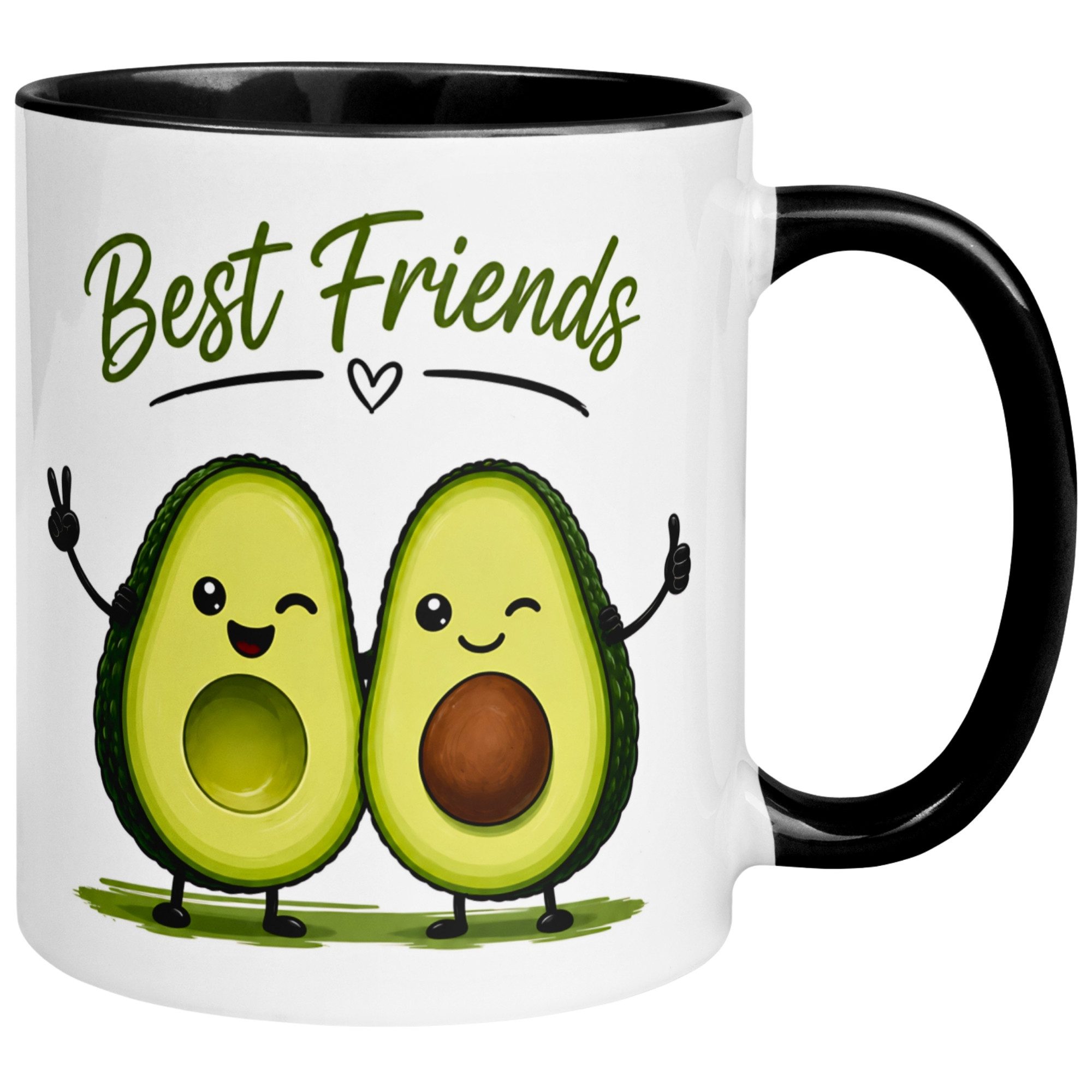 Momentals Tasse Freundschaft – „Avocado Best Friends“ – Geschenk Beste Freundin Freund, Gratis Versand · Links-&Rechtshänder · Spülmaschinenfest