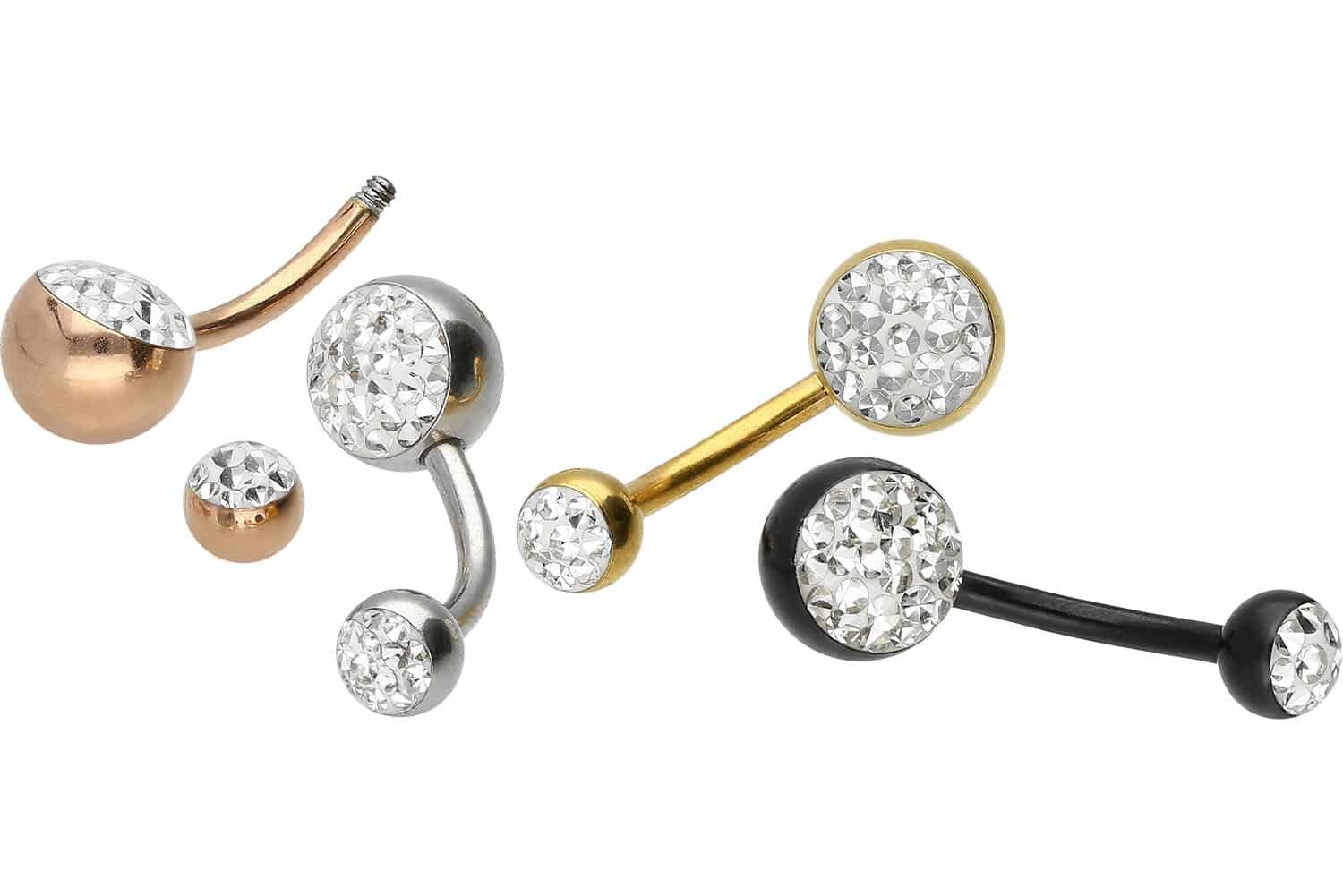 PIERCINGLINE Bauchnabelpiercing Chirurgenstahl Bananabell MULTIKRISTALLE (B günstig online kaufen