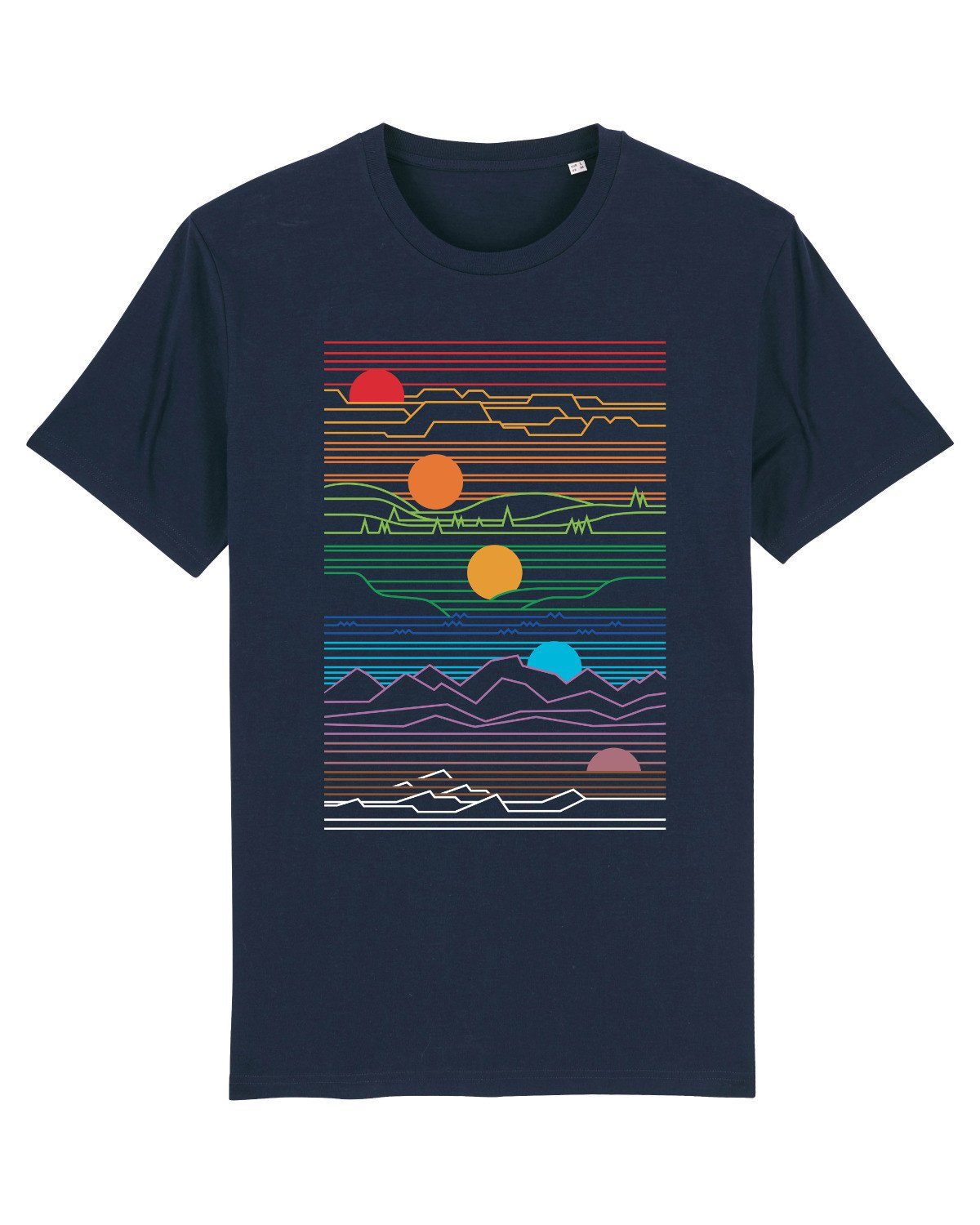 wat? Apparel Print-Shirt Sun And Moon (1-tlg) dunkelblau