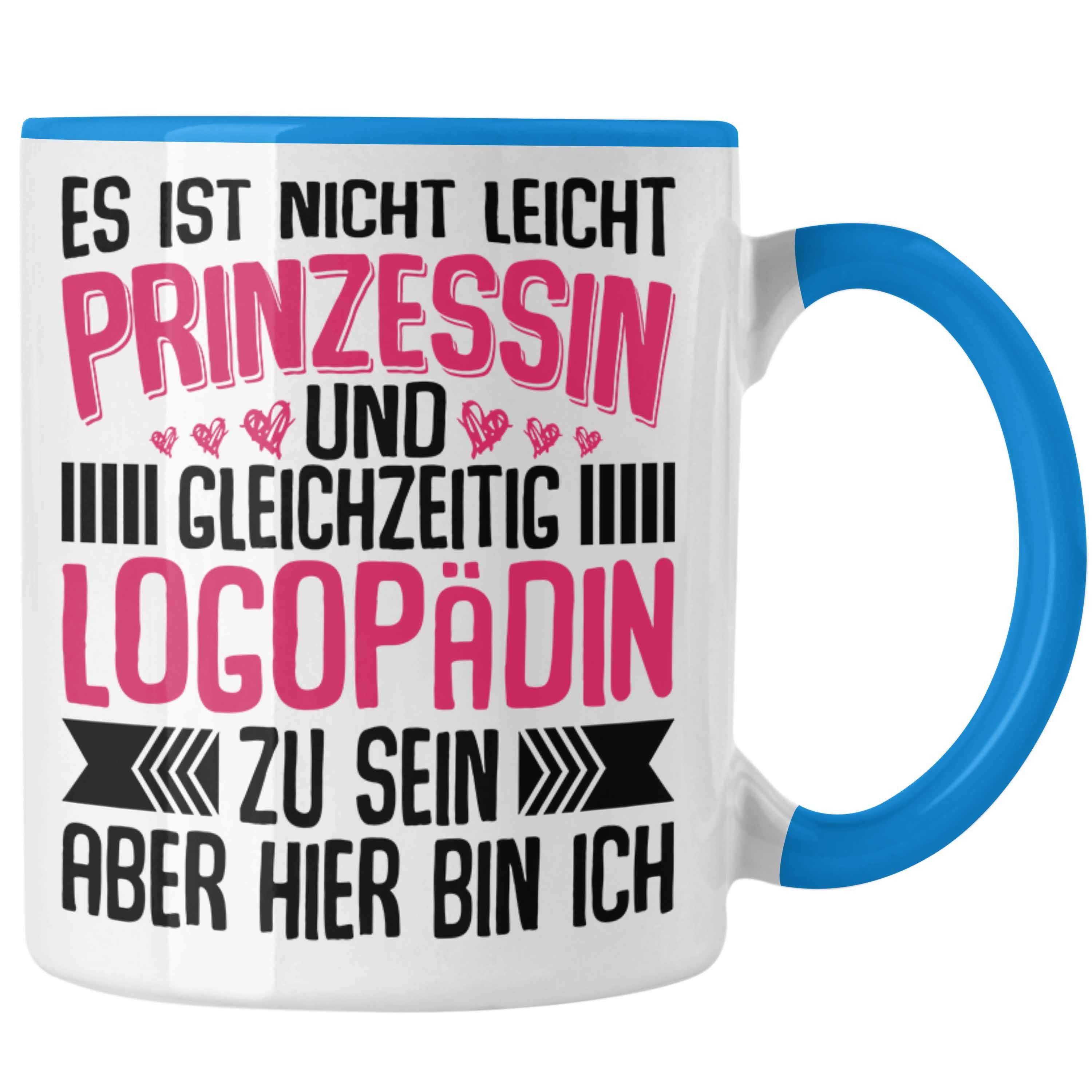 Trendation Tasse Trendation - Logopädin Spruch Tasse Geschenk Logopädie Blau