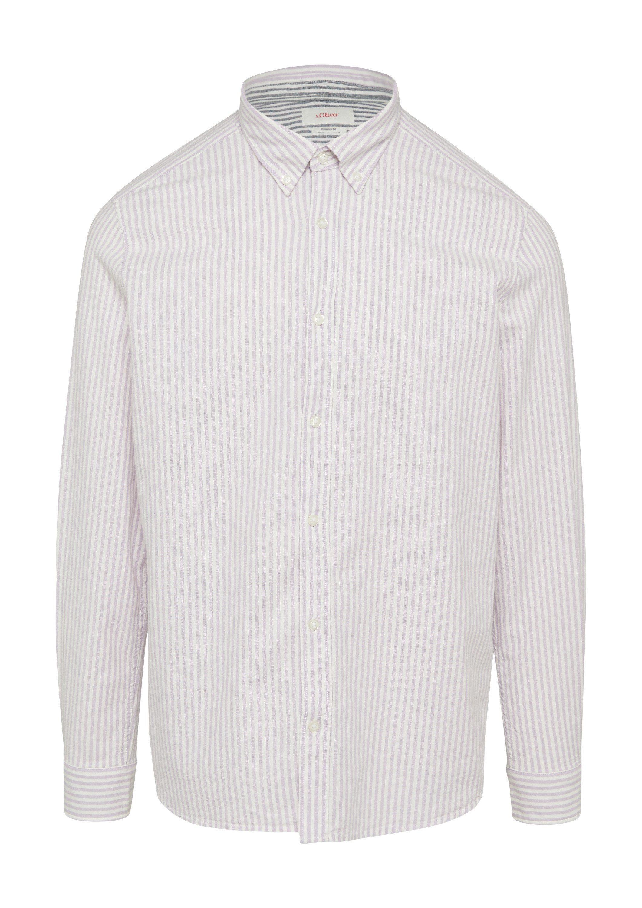 s.Oliver Langarmhemd Hemd Regular Fit: Gestreiftes Oxford-Hemd günstig online kaufen
