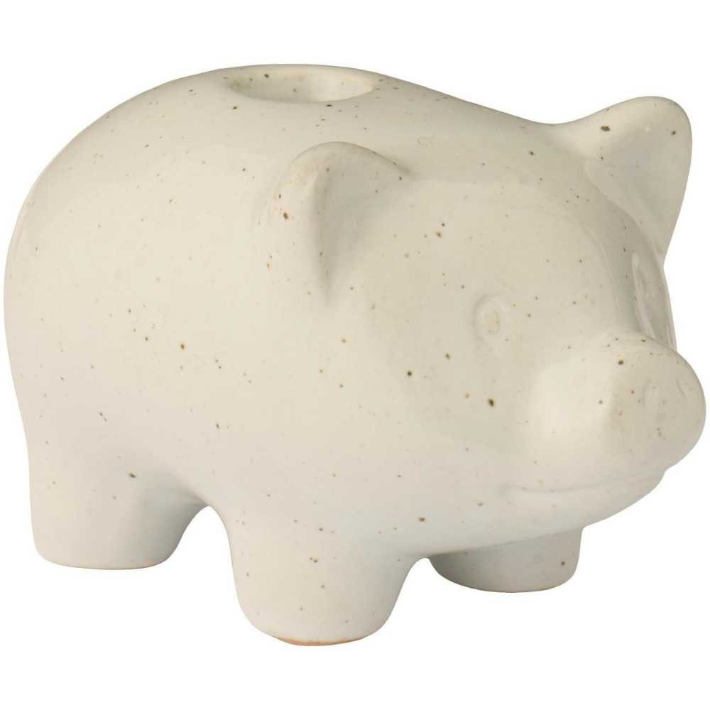 Ib Laursen Kerzenhalter IB Laursen Kerzenhalter SCHWEIN Keramik für 1 DÜNNE Kerze