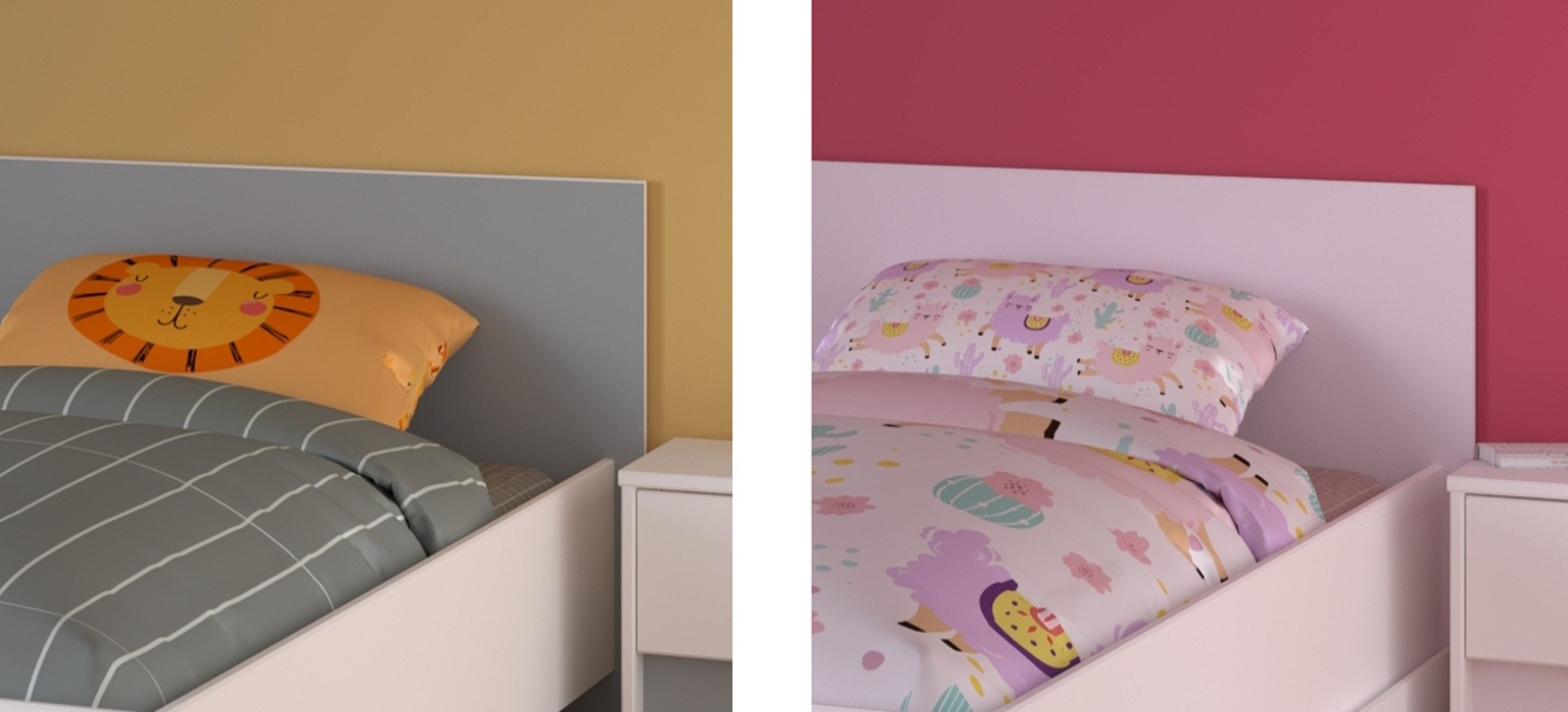 Parisot Jugendzimmer-Set Pirouette, (Kinderzimmer in weiß mit Grau oder Rosa, Komplett-Set 4-teilig), inklusive 2x Bettschubkasten