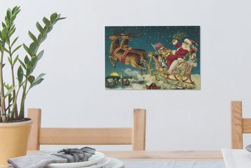 OneMillionCanvasses® Leinwandbild Weihnachten - Winter - Vintage, (1 St), Wandbild Leinwandbilder, Aufhängefertig, Wanddeko, 30x20 cm