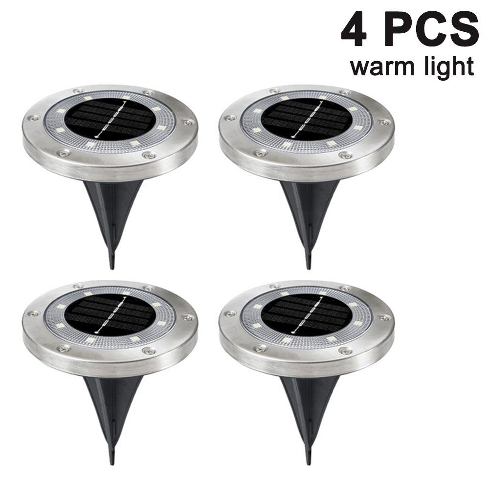 LEDs LED GelldG für 4PCS Solar Solarleuchte Solarleuchten 8 Bodenleuchte Außen außen