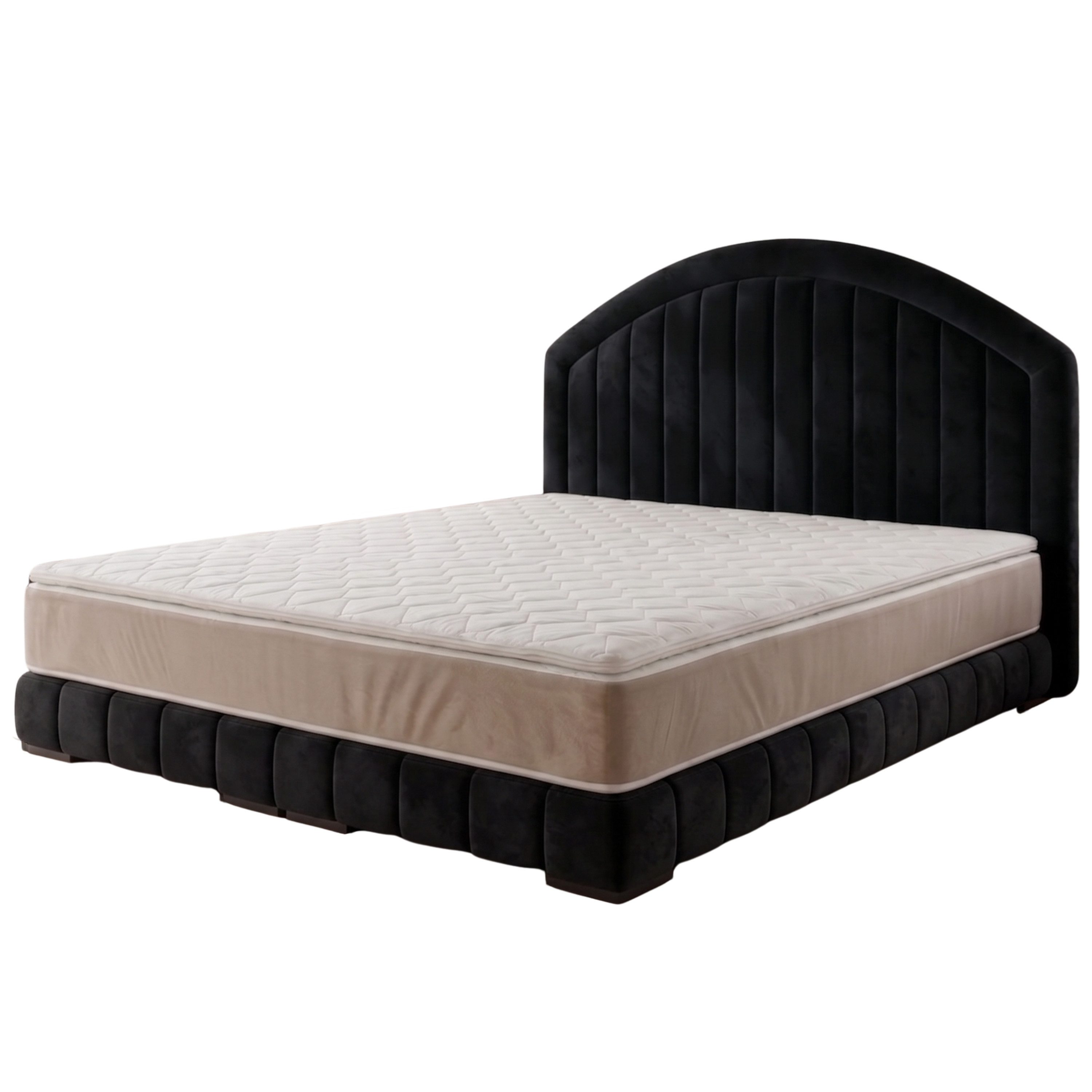 A&J MöbelLand GmbH Bettgestell Polsterbett LEON als Bettgestell mit Kopfteil (Länge: 209 cm, Höhe Kopfteil: 110 cm, 4 Kopfteil-Varianten, 7 Größen zur Auswahl, Modernes Design, TOP ANGEBOT!, Inklusive Bettgestell), Komplettgestell-Set