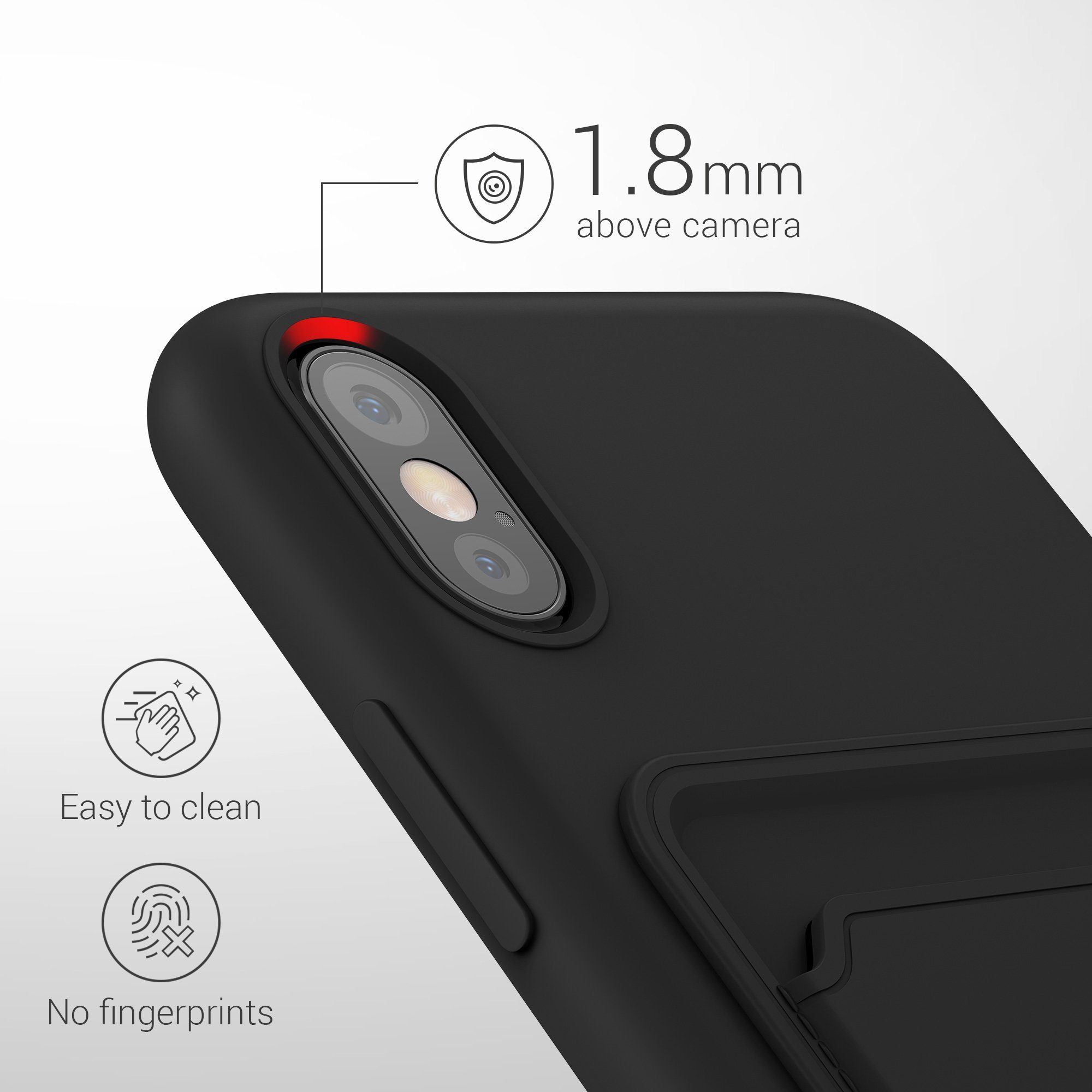 kwmobile Handyhülle Hülle für Apple iPhone X, Handyhülle mit Fach für Karten - Handy Cover Case
