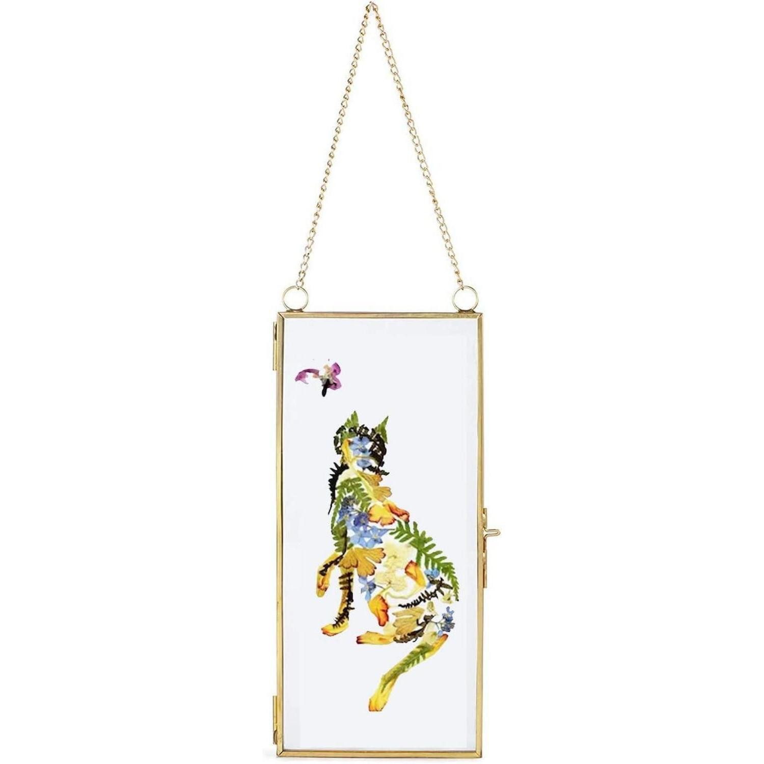 LuxusKollektion Bilderrahmen Goldener Bilderrahmen 10x22cm aus Kupfer Messing Glas Geometrische