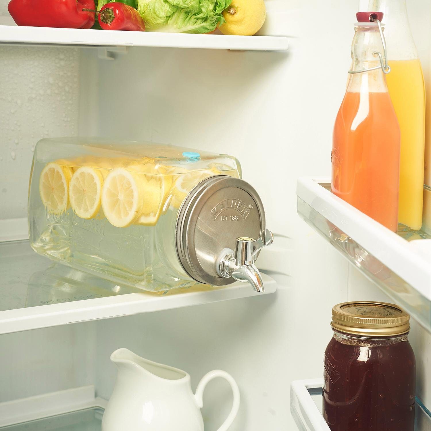 Kühlschrank, 3 "Fridge Inhalt KILNER den Getränkespender Liter für Drinks",