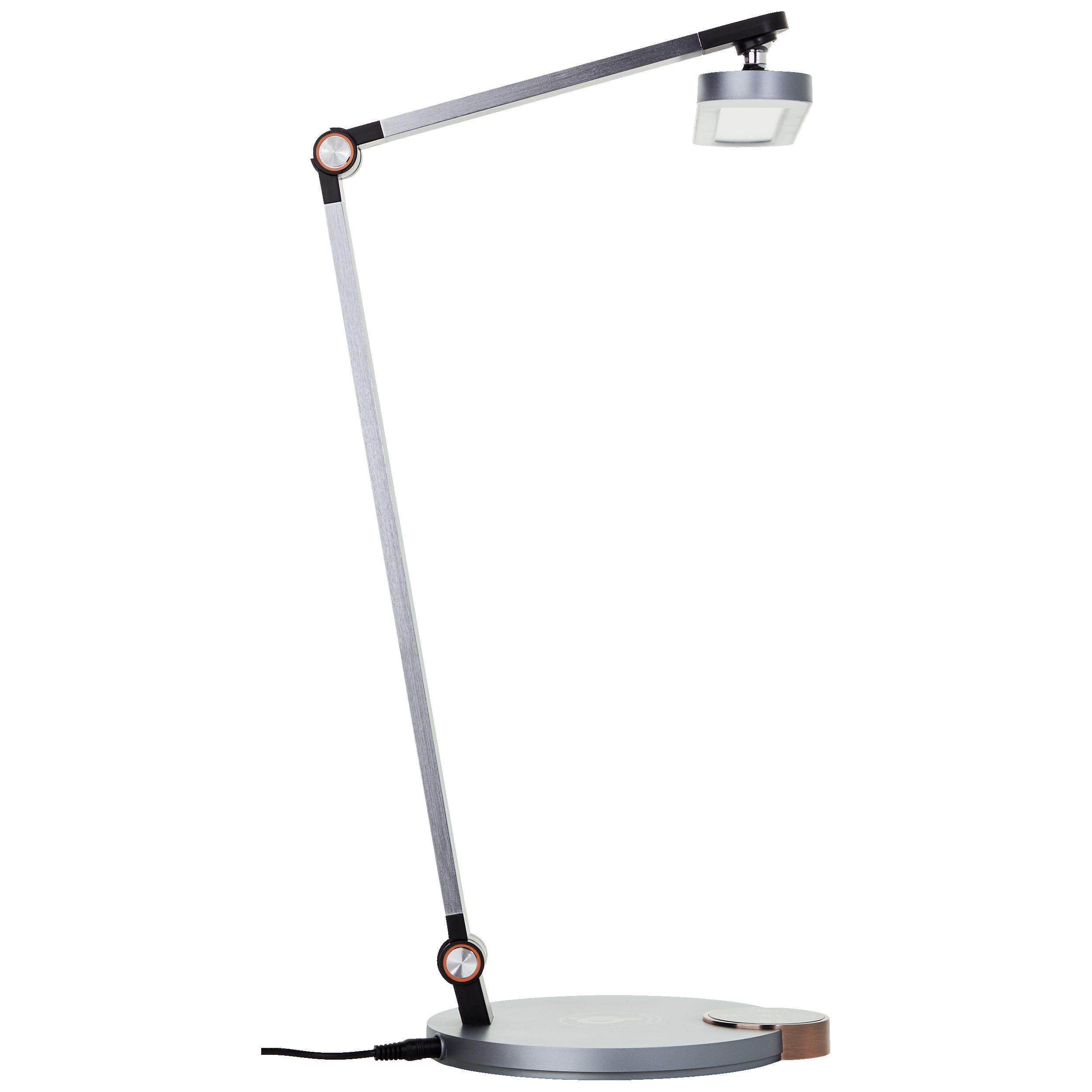 Lightbox Tischleuchte, LED fest integriert, warmweiß - kaltweiß, LED Tischlampe, wireless charging, 1000 lm, dimmbar, CCT, grau