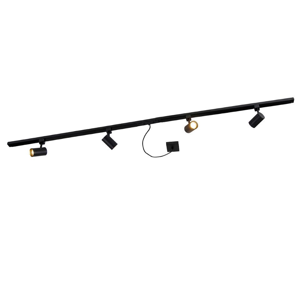 Qazqa Schienensystem-Sets Jeana, ohne Leuchtmittel, Warmweiß, QAZQA Schienenleuchte, gu10, Schwarz, Stahl, Modern