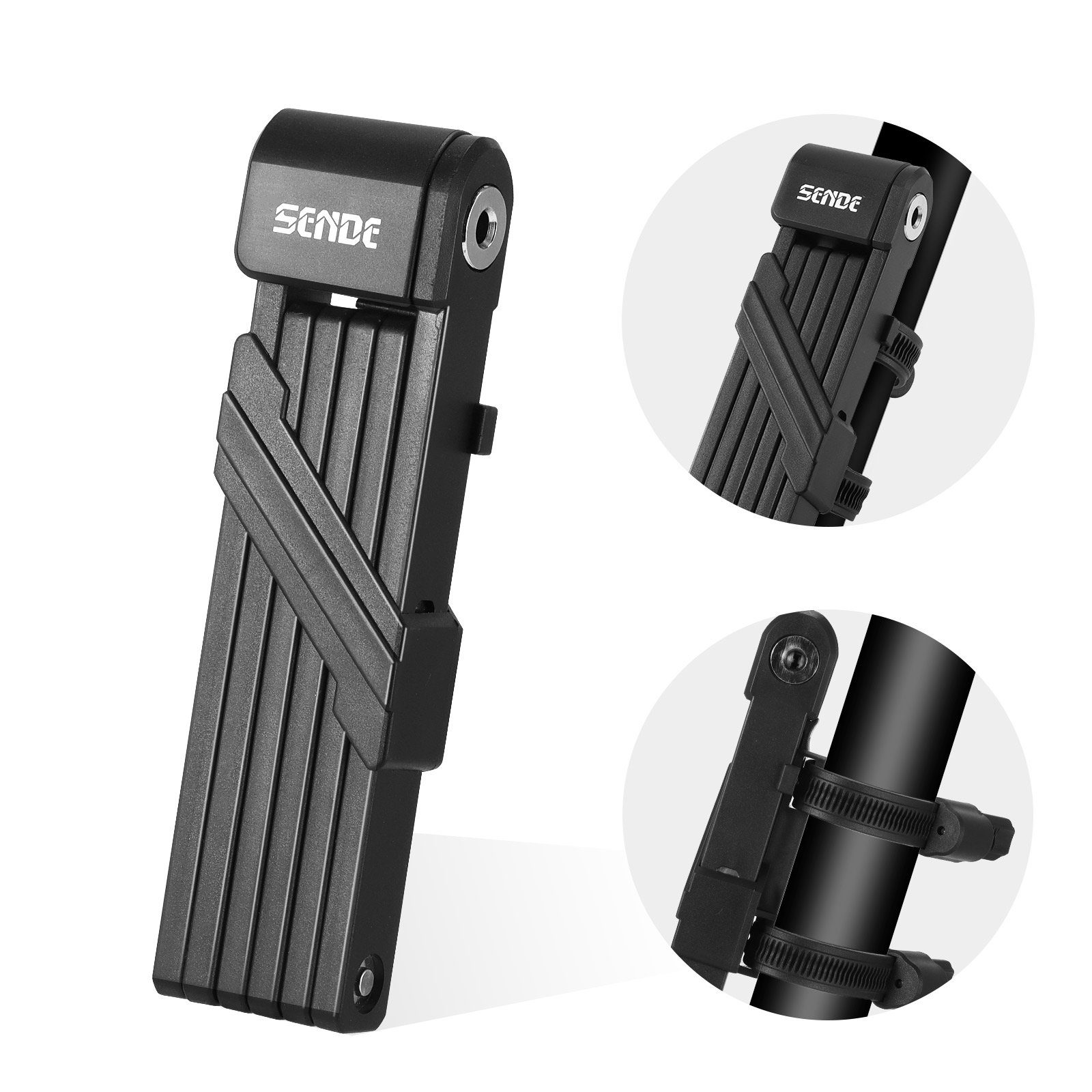 BlingBin Faltschloss Fahrradschloss mit 6 Gelenken, 80 cm Faltschloss Fahrrad (1er Set, 1-tlg., 1tlg), für Fahrräder und Motorräder mit 3 Schlüsseln und Halterung