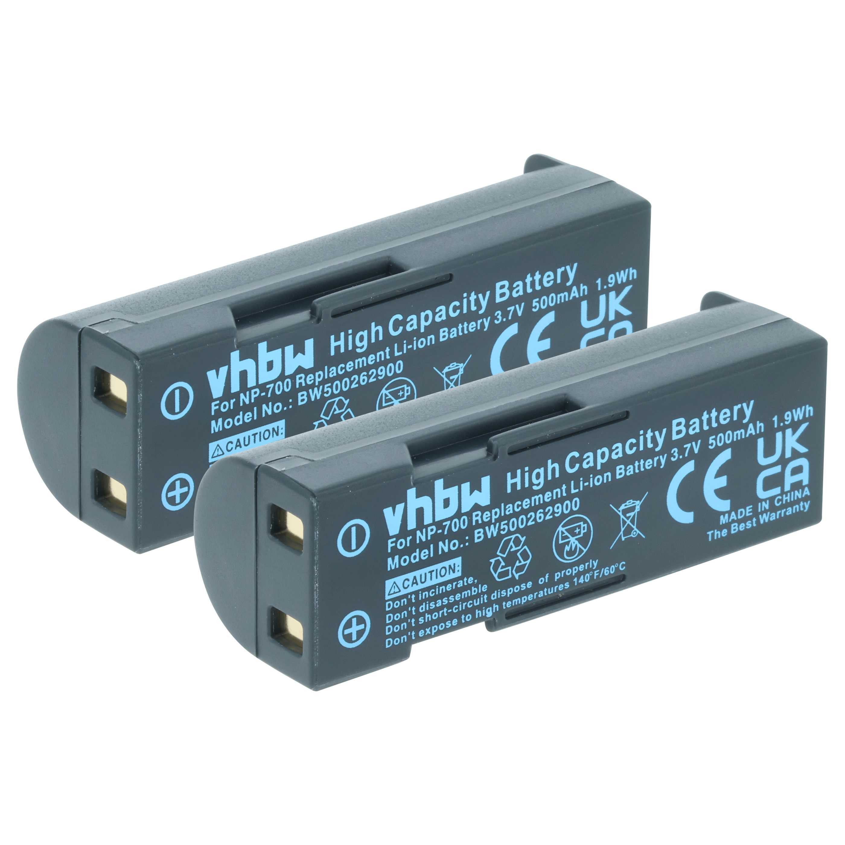 vhbw Akku Ersatz für Sanyo DB-L30 für Kamera (500 mAh, 3,7 V, Li-Ion) Kamera-Akku Akku Li-Ion 500 mAh (3,7 V, 2 St), Leistungsfähige Austausch-Akkus für Digitalkamera, Spiegelreflexkamera