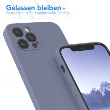 EAZY CASE Handyhülle TPU Hülle für Apple iPhone 12 Pro 6,1 Zoll, Silikon Schutzhülle mit Kameraschutz Matt Back Cover Soft Eis Blau