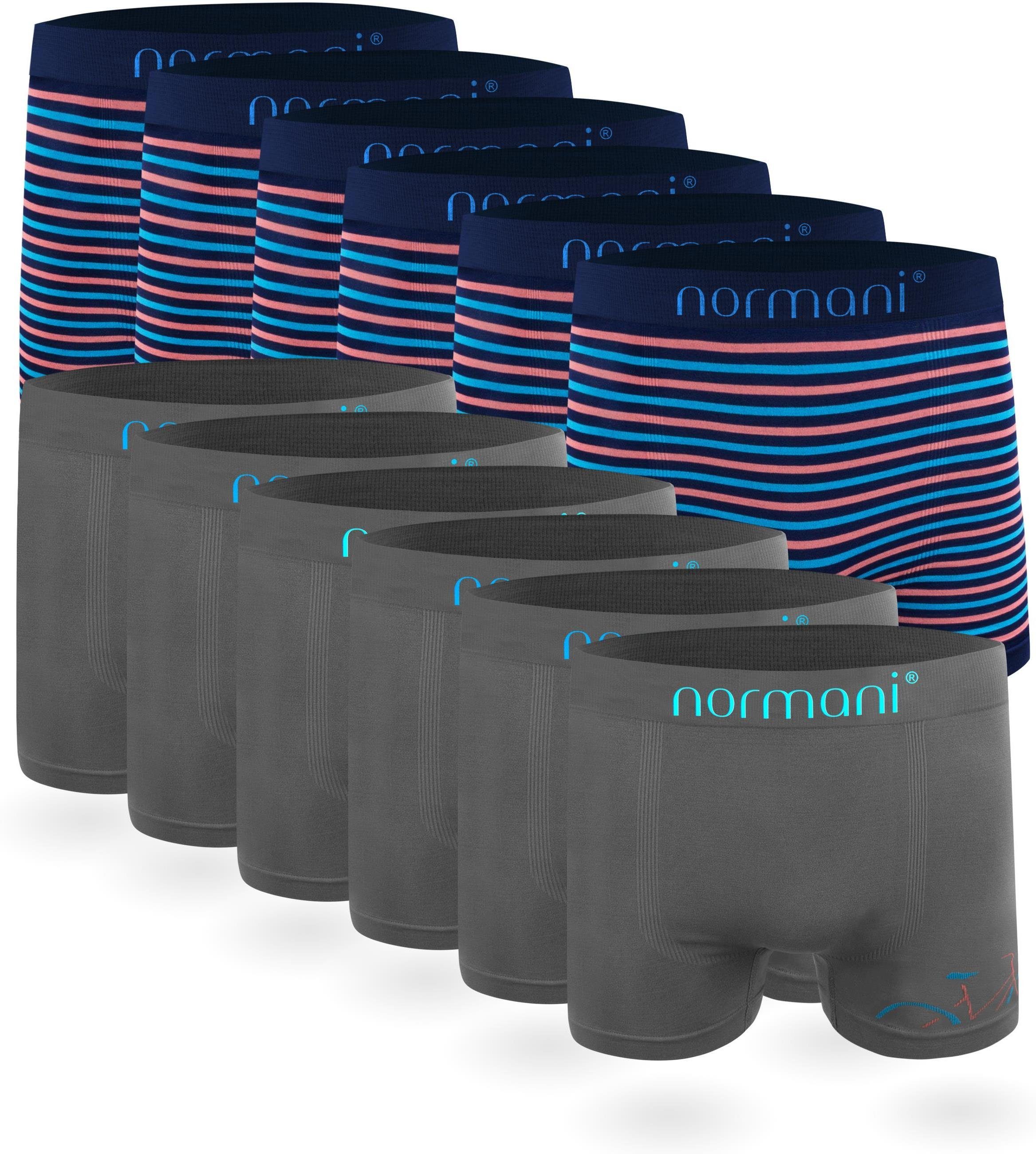 normani Retro Boxer 12 Stück Mikrofaser-Boxershorts für Herren Männer Retropants Unterhosen aus schnell trocknendem Material Bicycle / Blau/Pink