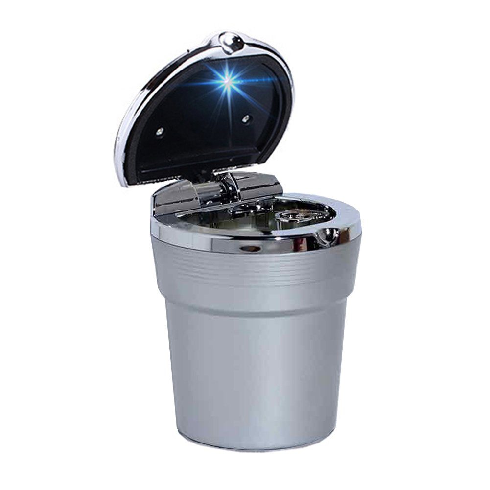 Bolwins Aschenbecher R24C AutoAschenbecher LED Beleuchtung Autoaschenbecher Getränkehalter, KFZ Aschenbecher mit LED Beleuchtung
