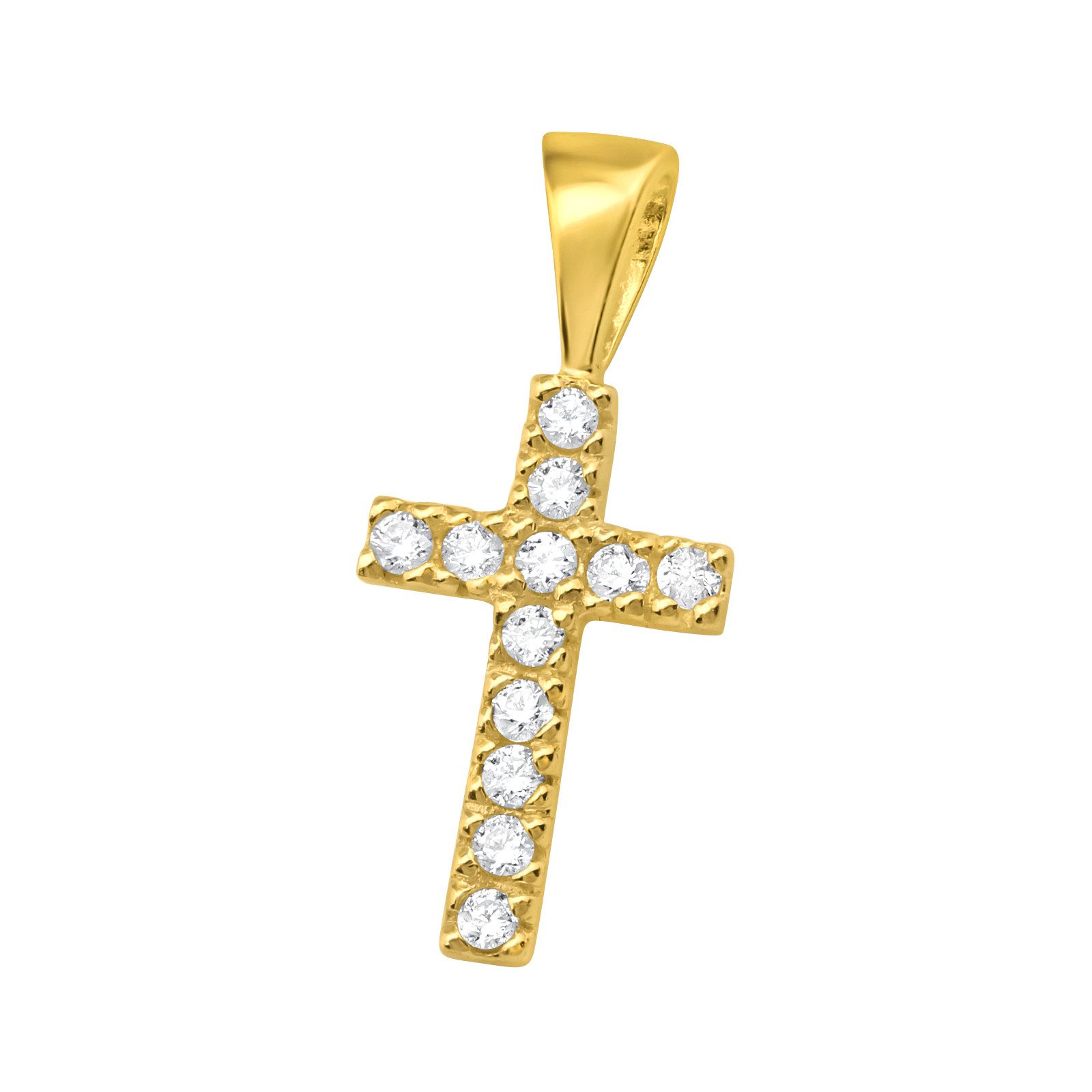Kettenanhänger KREUZ ZIRKONIA in Gold