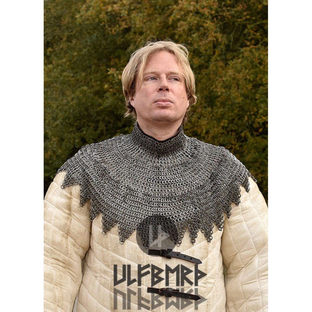 Battle Merchant Ritter-Kostüm Bischofskragen, Kettenkragen, Flachringe, Rundnieten, Ø 8mm, Stahl
