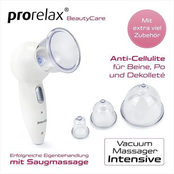 prorelax Vakuum-Massager Vakuum-Massagegerät INTENSIVE, Elektrische Schröpf Massage, Anti Cellulite Gerät, drei Aufsätze
