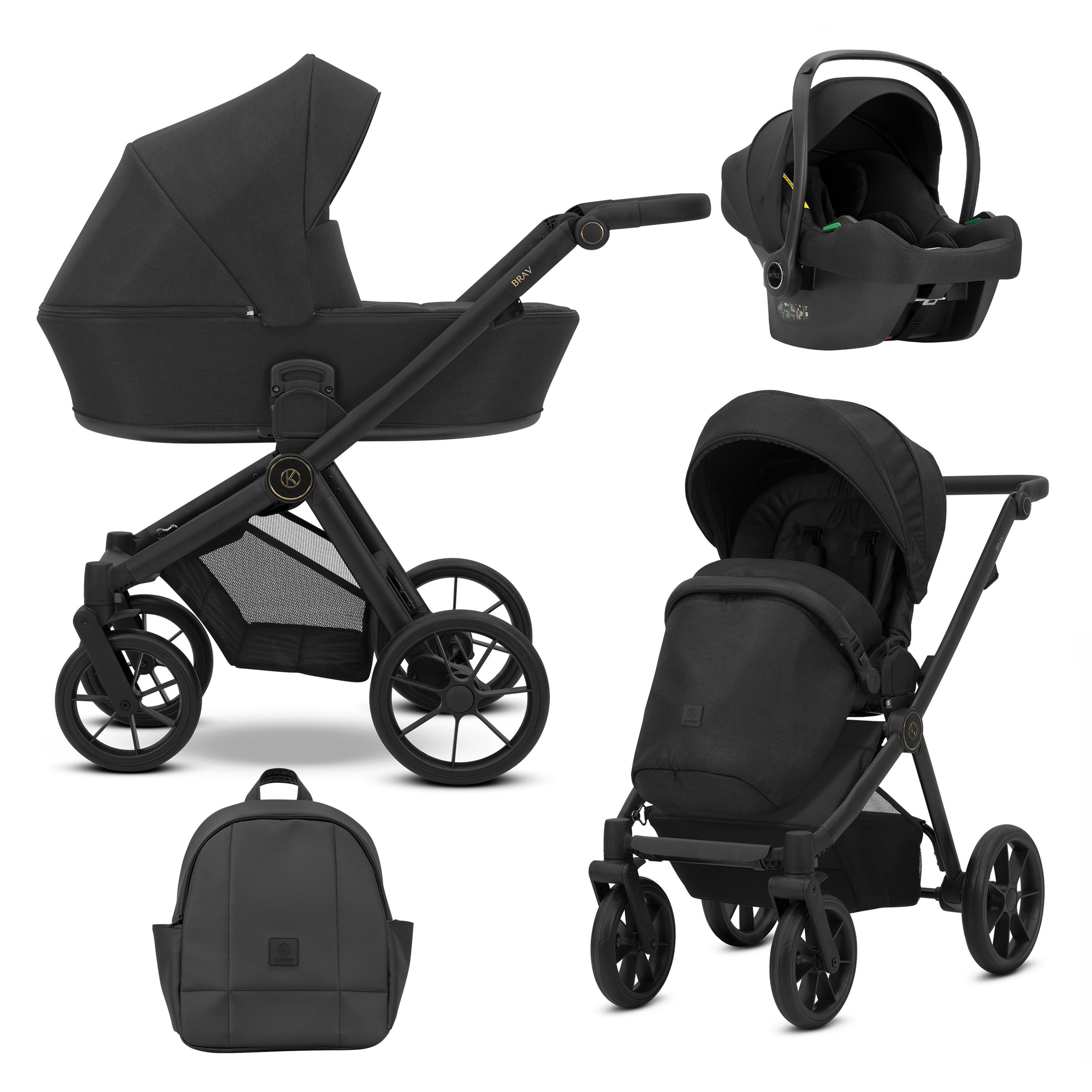 Kombi-Kinderwagen Zipy 4 in 1 inkl. Sportsitz, Autositz und Zubehör in 6 Farben