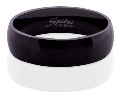 BUNGSA Fingerring Ring klassisch glänzend Schwarz aus Edelstahl Unisex (Ring, 1-tlg), Damen Herren