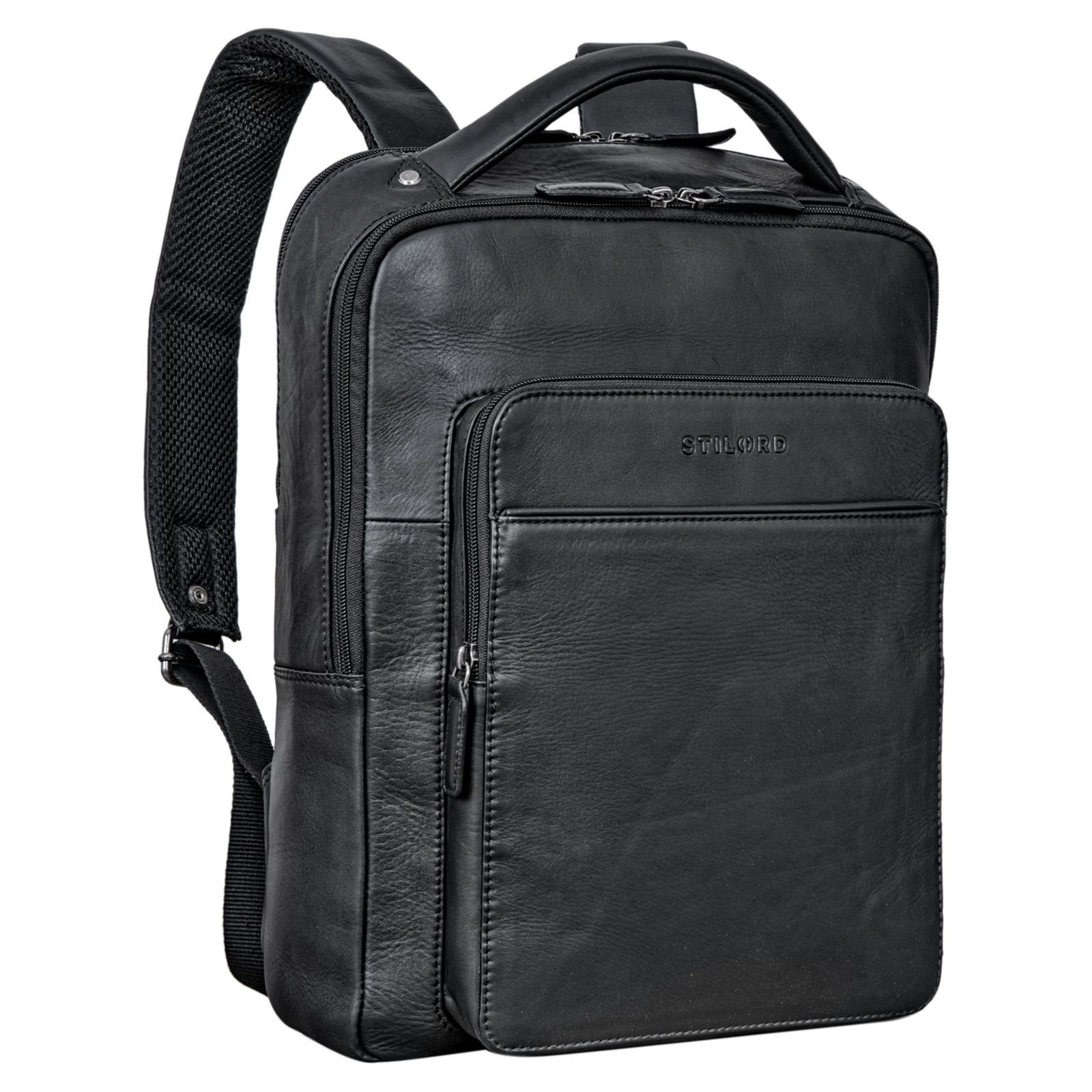 STILORD Notebook-Rucksack "Nicky" Laptoprucksack 13 Zoll aus echtem Leder Mittel-Groß Unisex