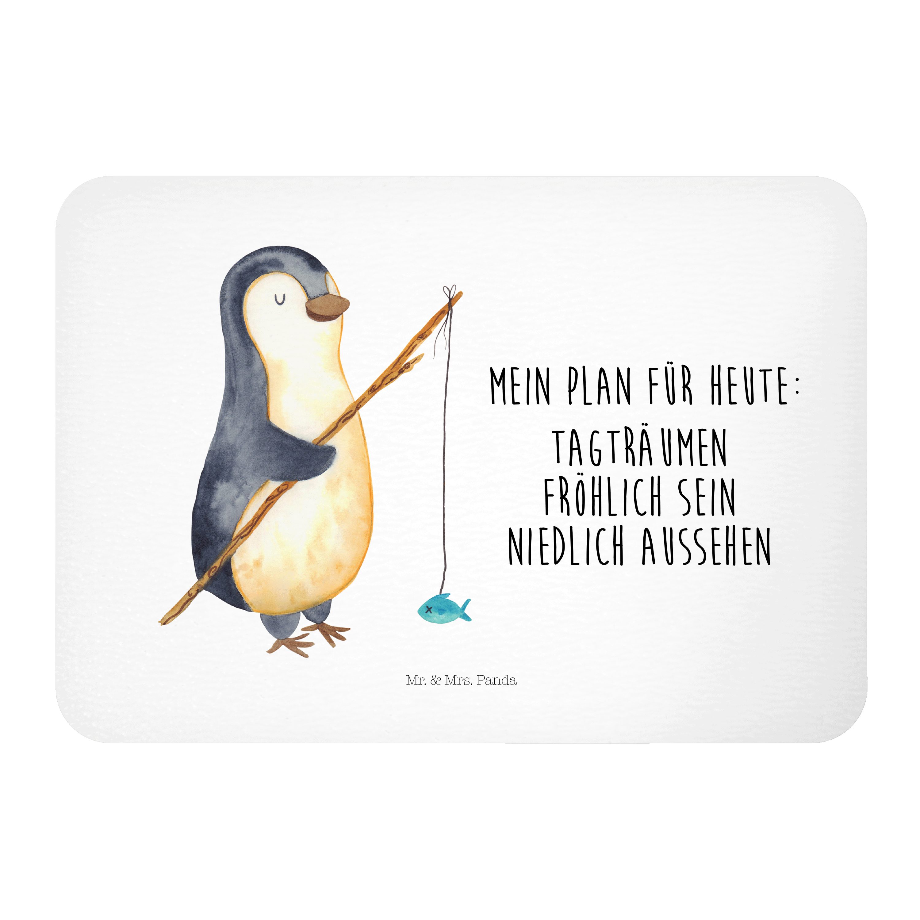 Magnet Pinguin Angler - Weiß - Geschenk, Kühlschrank Dekoration, Whiteboard