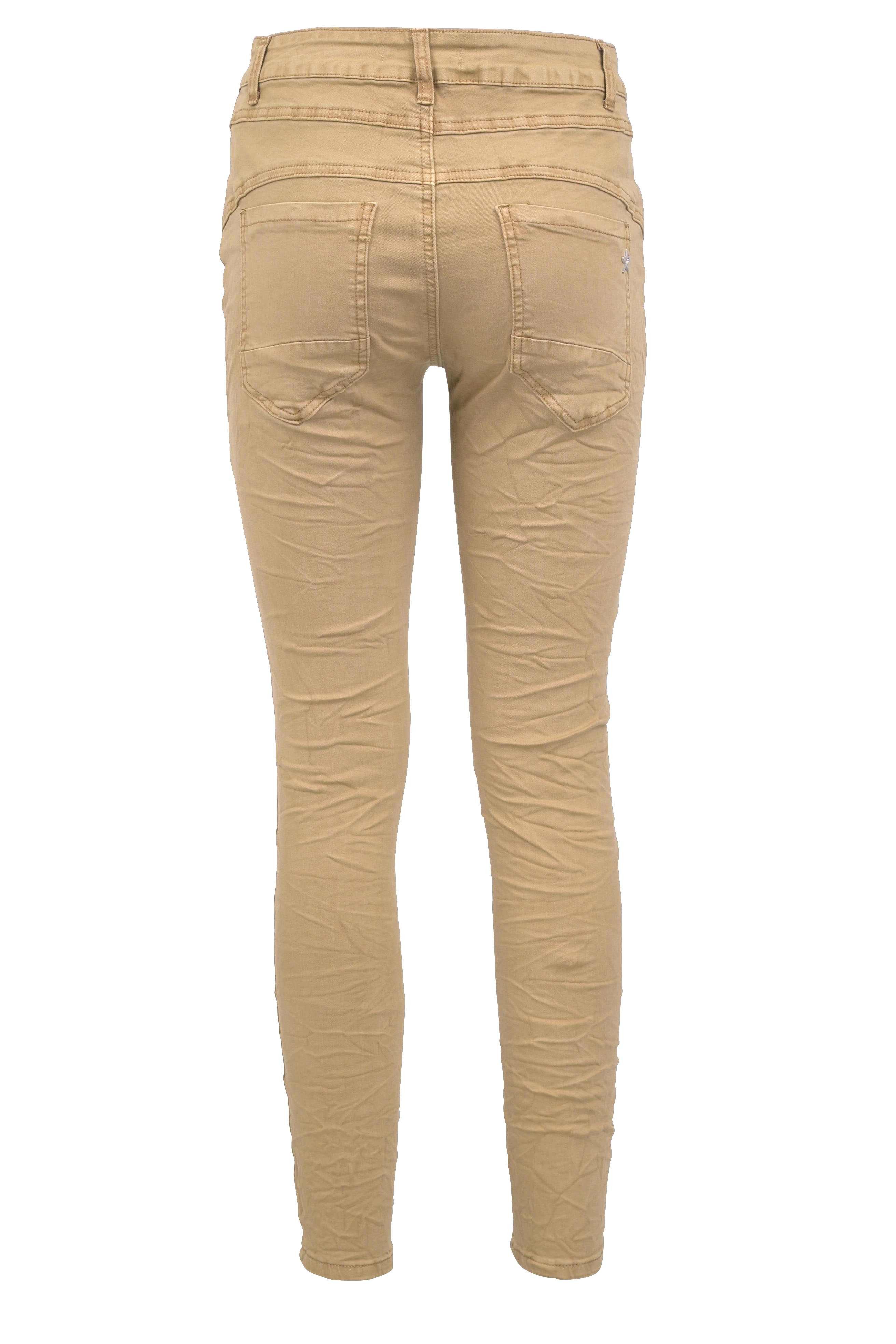 Jewelly Regular-fit-Jeans Stretch Boyfriend Jeans - Patches Aufnäher -