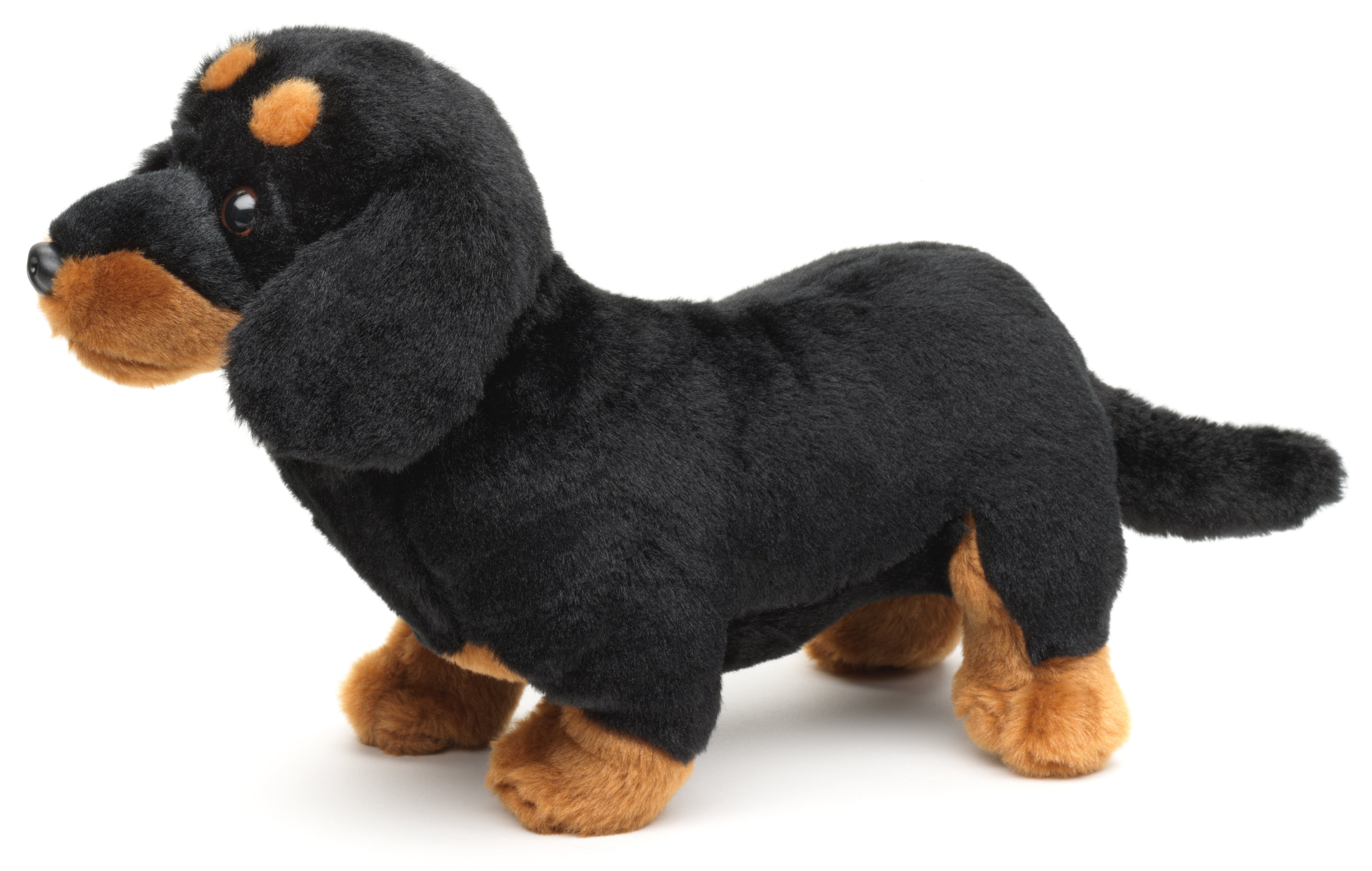 Uni-Toys Kuscheltier - Plüsch-Hund / cm zu Plüschtier, ohne Füllmaterial - 28 recyceltes mit stehend Leine - - % 100 Dackel
