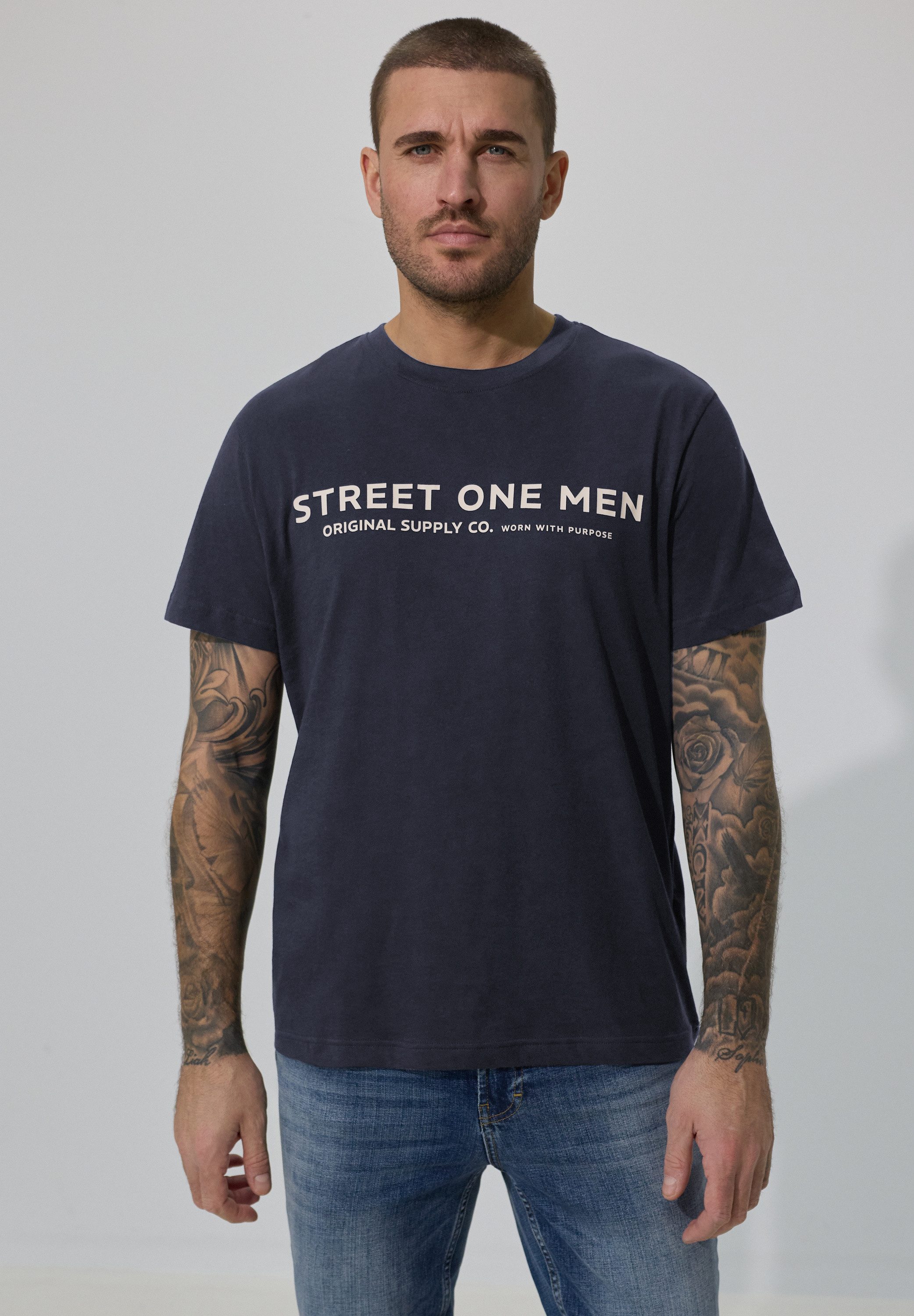 STREET ONE MEN T-Shirt aus reiner Baumwolle