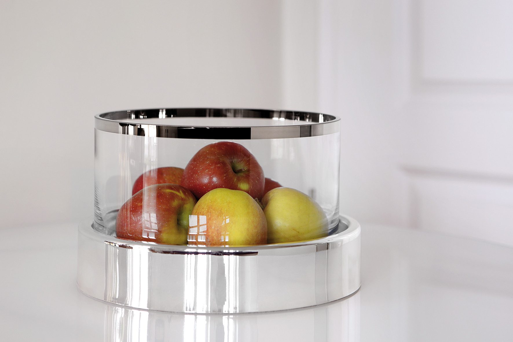 Fink Schale EMPIRE, Eisen, (1-tlg), Dekoschale, Windlicht, silberfarben, Ø ca. 25 cm