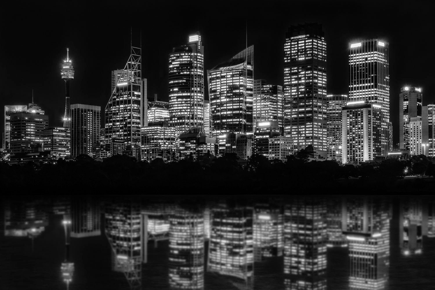 queence Acrylglasbild Hochhäuser, Amerika, Bilder von Amerika, Gebäude, New York, Schwarz-Weiß, Skyline, Städte, Fine Art-Print in Galeriequalität