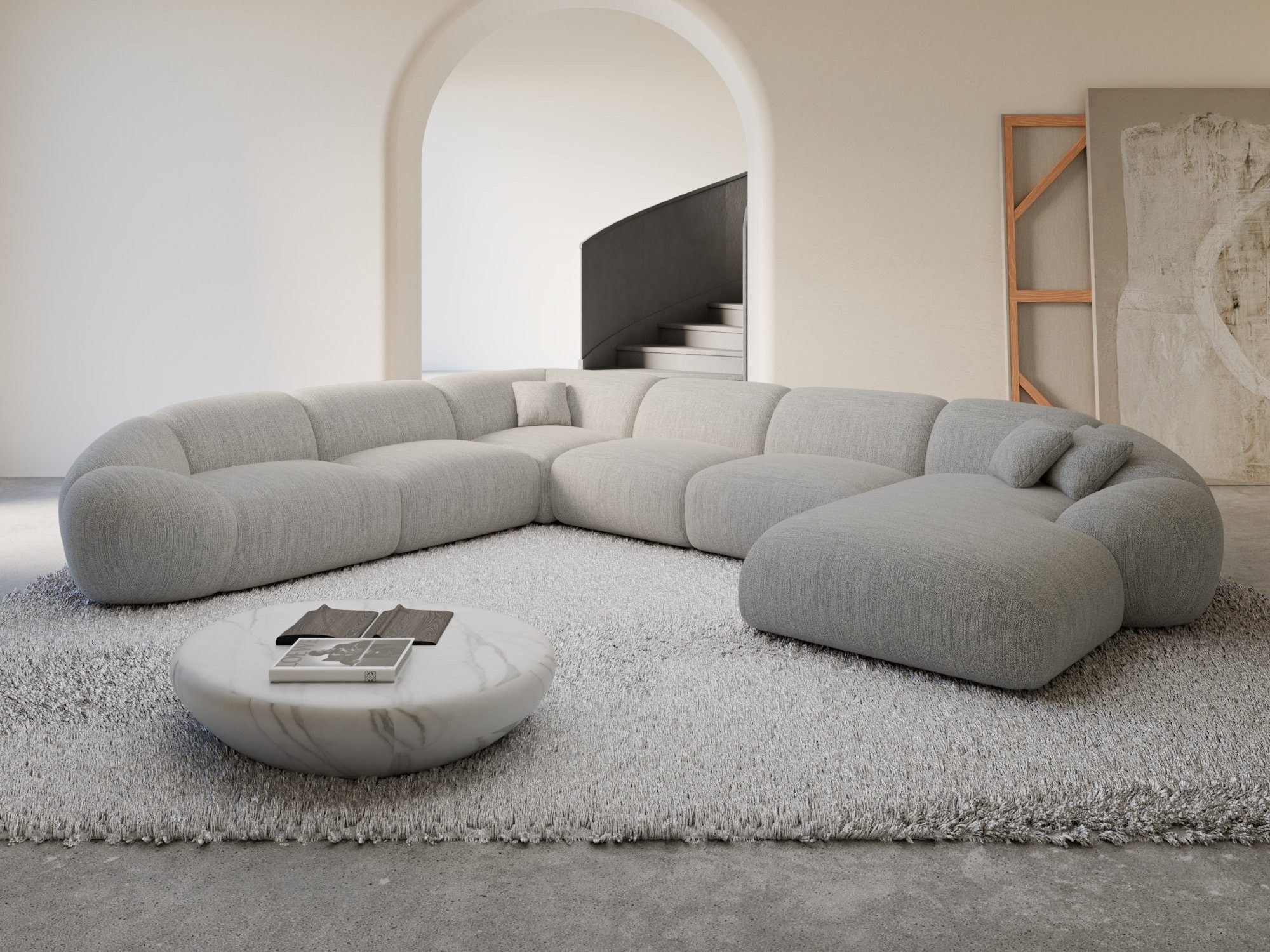 Sofa Dreams Wohnlandschaft Polster Wohnlandschaft Solverde XXL U-Form, Wohnlandschaft, U-Form, Moderne Wohnlandschaft in U-Form, 2 Zierkissen inklusive