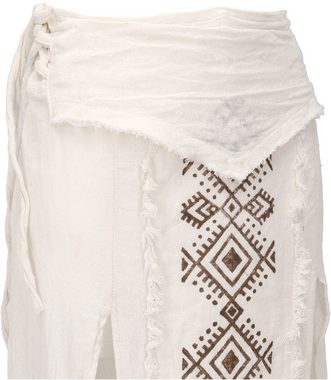 Guru-Shop Minirock Langer Boho Panel Skirt, offener Sommerrock,.. alternative Bekleidung