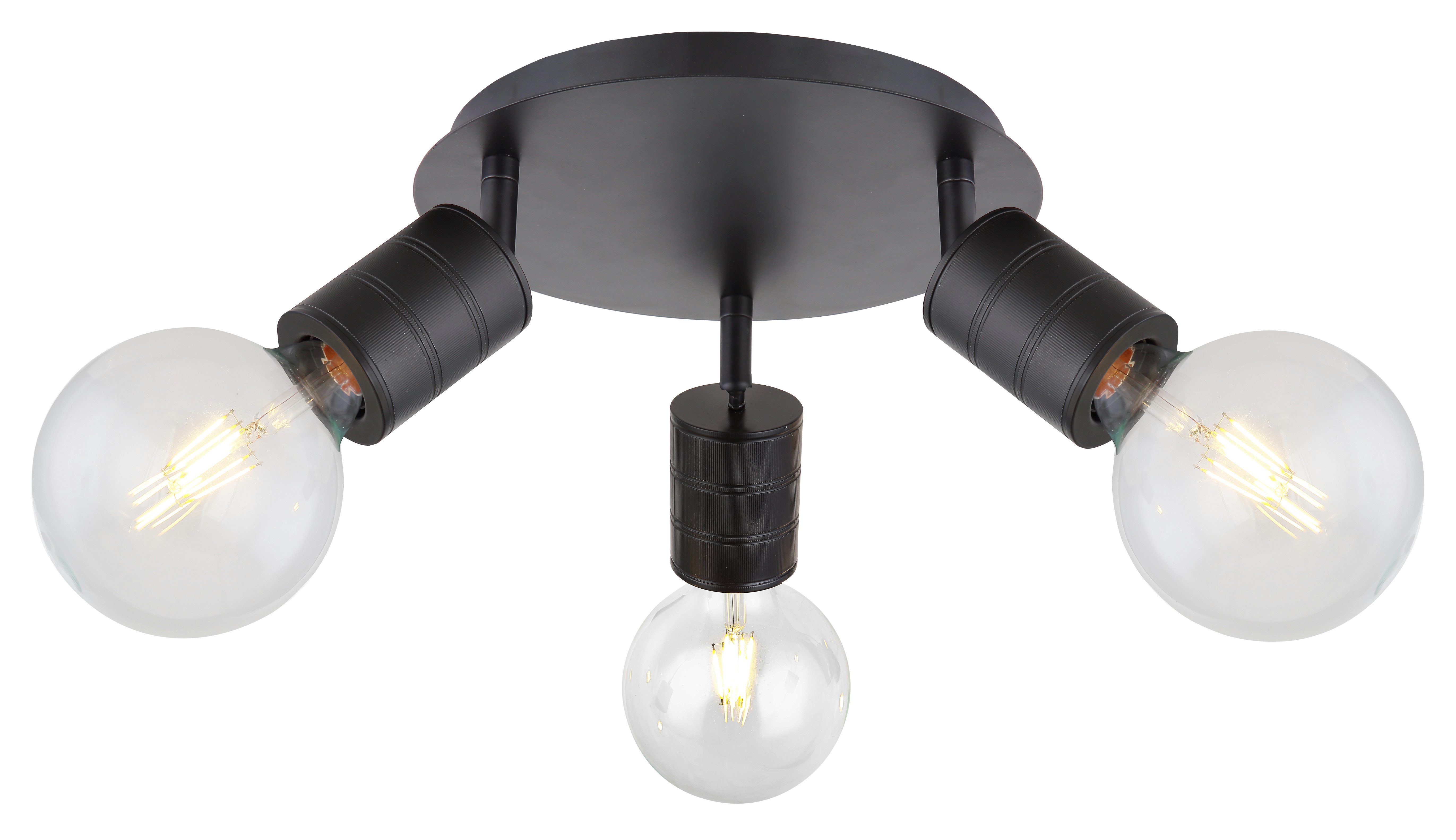 GLOBO LIGHTING Deckenspot HERMINE, Leuchtmittel wechselbar, Schwarzer Strahler mit Aluminium, minimalistisch