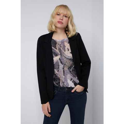 Gina Laura Blusenblazer Blazer Edel-Jersey Revers Langarm