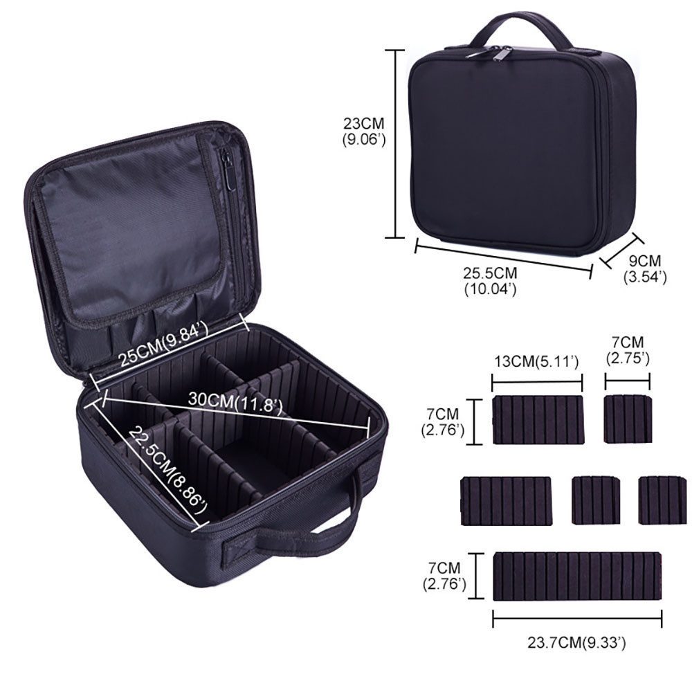 Mrichbez Kosmetiktasche Mini Travel Organiser Fach Kosmetiktasche, tragbar Handheld (1-tlg), Einstellbare Trennwände