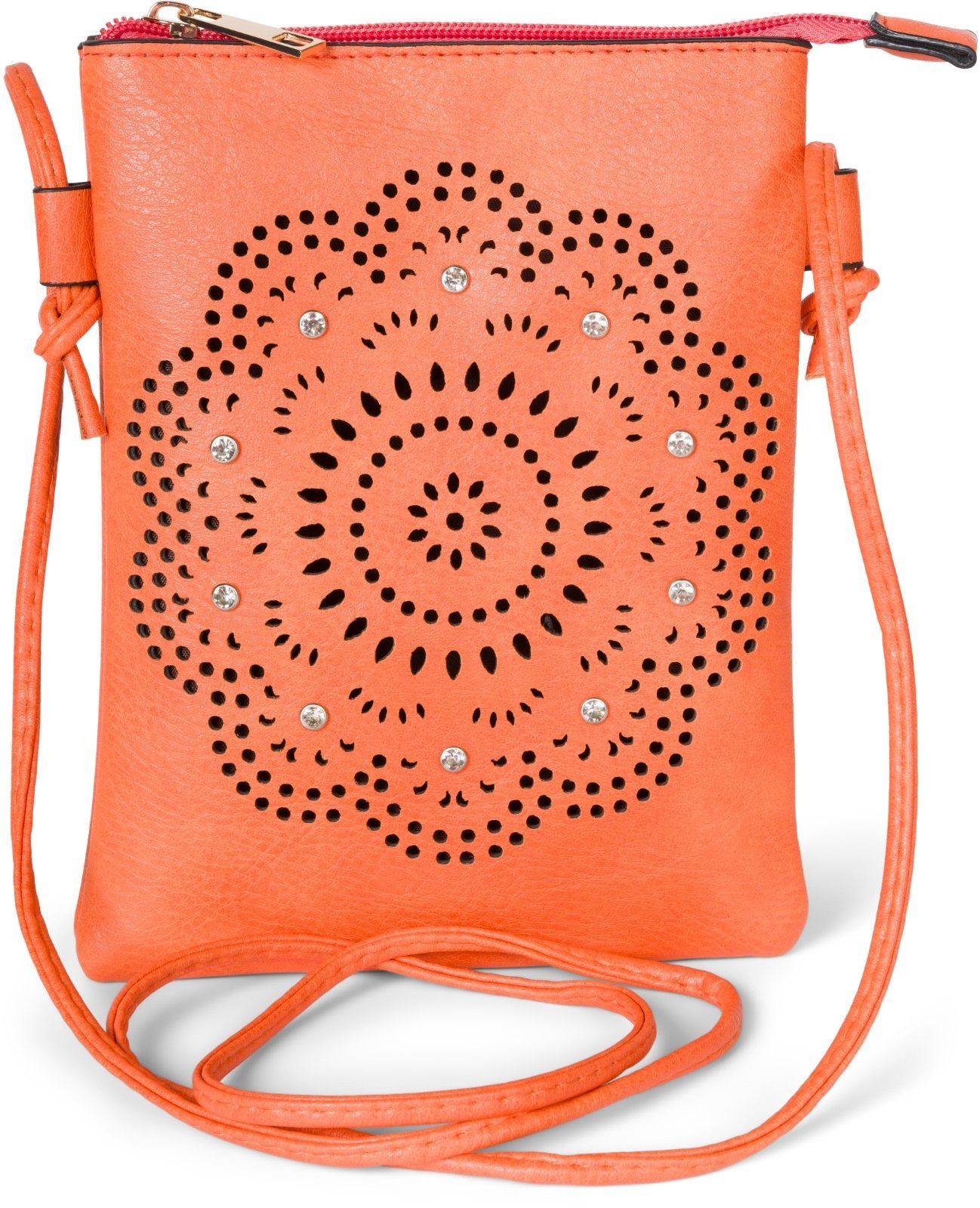Mini Bag Mini Umhängetasche Blumen Cutout und Strass