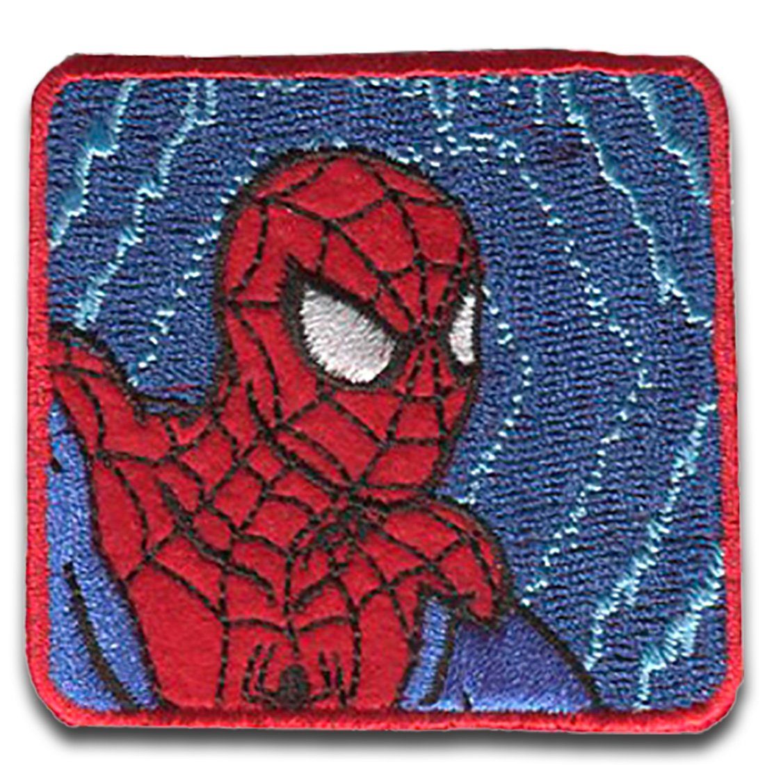 Catch the Patch Aufnäher Bügelbild, Aufbügler, Applikationen, Patches, Flicken, zum aufbügeln, Polyester, Spiderman Comic Kopf Quadrat - Größe: 5,3 x 5,5 cm