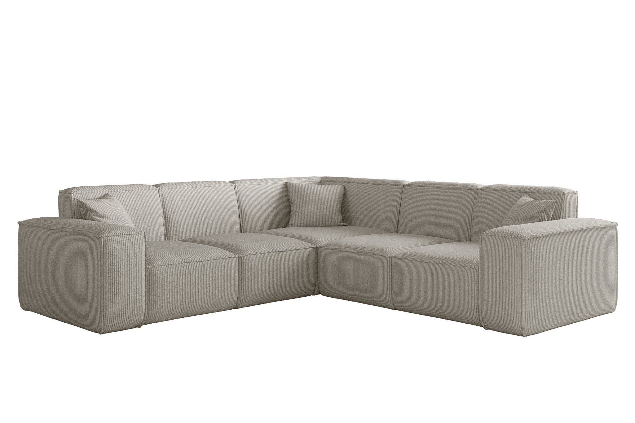 Fun Möbel Ecksofa Designersofa CELES PREMIUM in Stoff Scala, Seite Universal, inkl. 3 Zierkissen