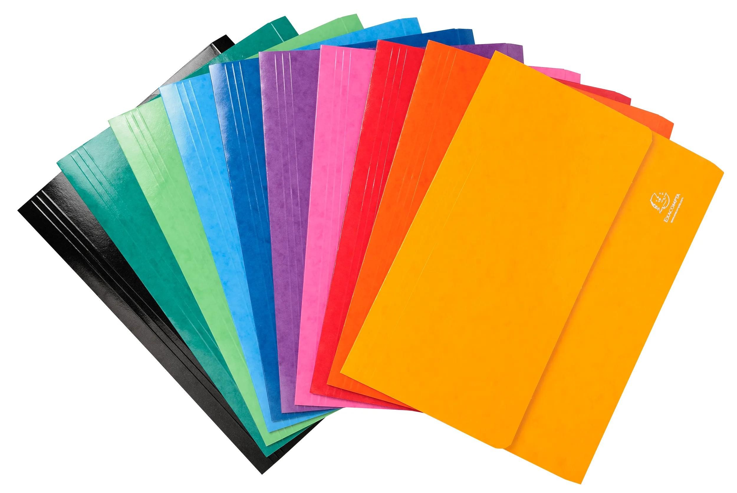 EXACOMPTA Dokumententasche 25x Aktenmappe + Verschlussklappe, Karton, A4, sortiert, 6520Z, Document wallet
