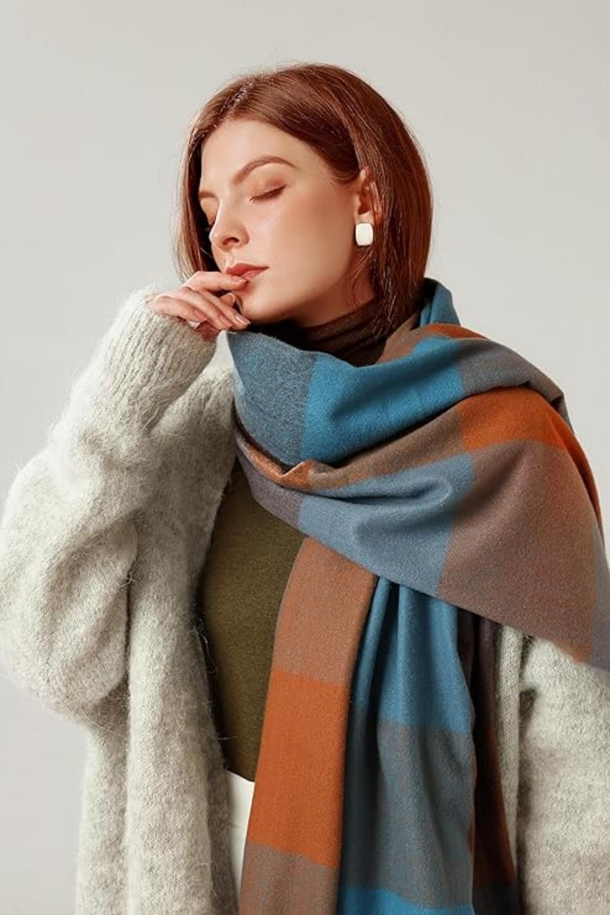 Coonoor Modeschal Karierter Damen Schal mit Fransen, im Oversize Look,für H günstig online kaufen