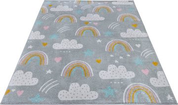 Kinderteppich Adventures Rainbow Clouds, HANSE Home, rechteckig, Höhe: 7 mm, Spielteppich, weich, Kinderzimmer, Kurzflor, Spielunterlage, Teppich