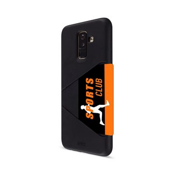 Artwizz Smartphone-Hülle Artwizz TPU Card Case - Artwizz TPU Card Case - Ultra dünne, elastische Schutzhülle mit Kartenfach auf der Rückseite für Galaxy A6 Plus (2018), Schwarz