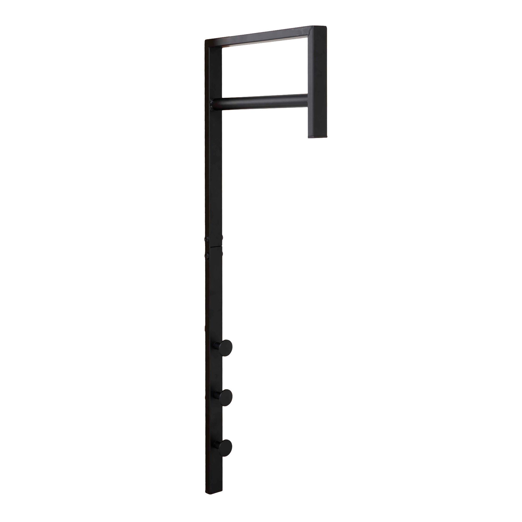 tinkaro Kleiderständer Garderobenstativ Trento Metall 3x30x82 cm Schwarz, (1 St), Kompakter Kleiderständer aus Metall für schmale Bereiche im Flur