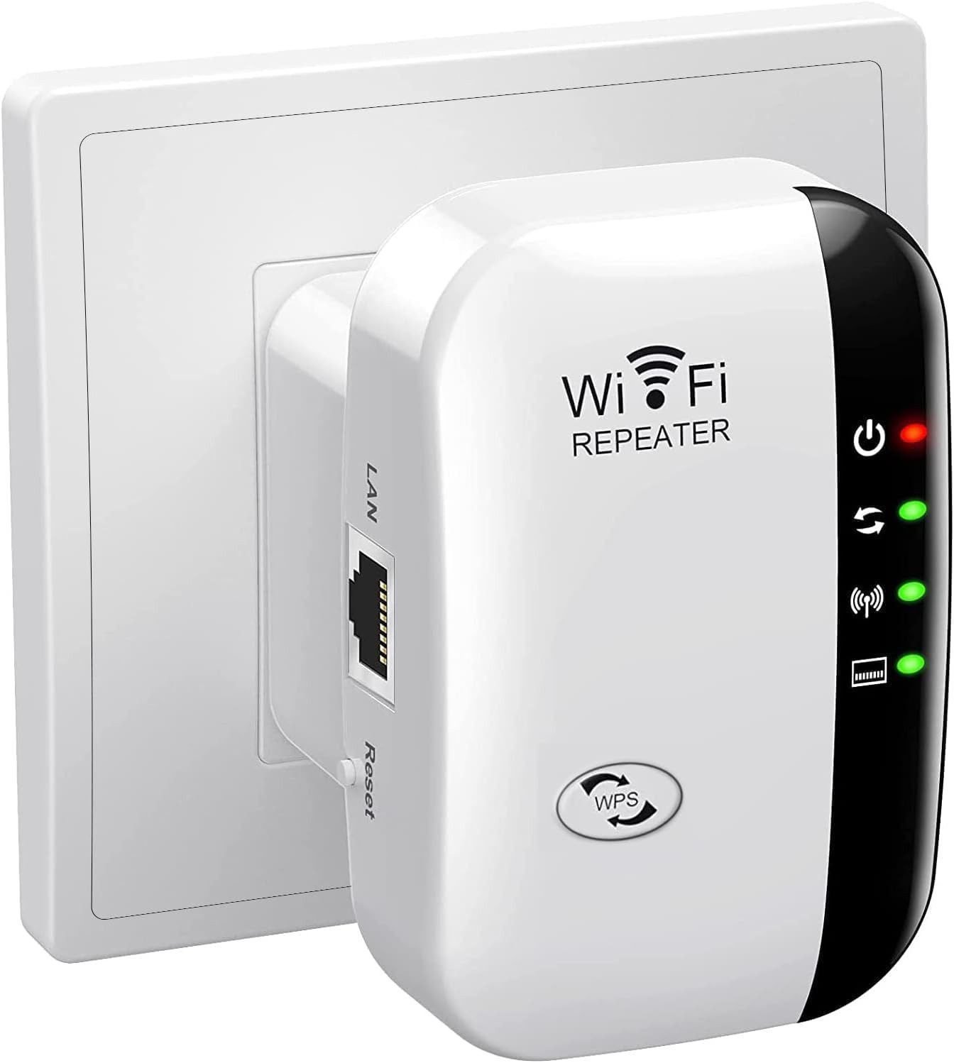 Athlix WiFi Extender Booster 300mbit/s, WLAN Repeater, WLAN Verstärker WLAN-Repeater, 300m² Abdeckung, 300 mbit/s, breite Kompatibilität