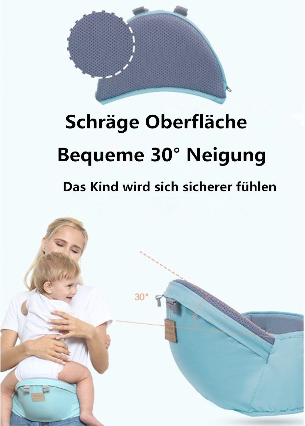 Trage mit Babytrage,3-in-1 Baby Babys Bauchtrage Baby,Ergonomische Bauchtrage Hüftsitz XDeer Tragepositionen, 6 Kleinkinder PK &