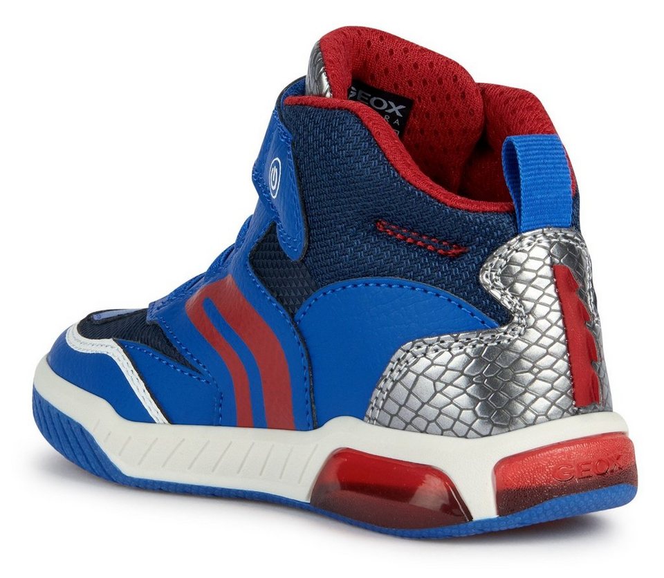 Geox Blinkschuh J INEK BOY Sneaker mit Drachenprint, Sneaker mit Laufsohle  aus Gummi